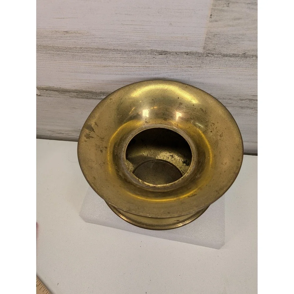 Vintage Brass Spittoon Cuspidor Made In England Round Bowl Pot‎ Decor Display